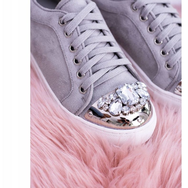 Sneakers Lu Boo Grigie con Cristalli Lucidi grigio 2