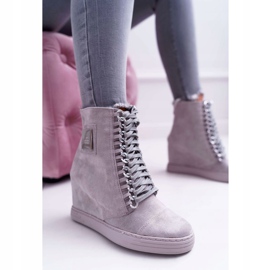 Sneakers Donna Lu Boo Con Catene Scamosciato Grigio Monica 1