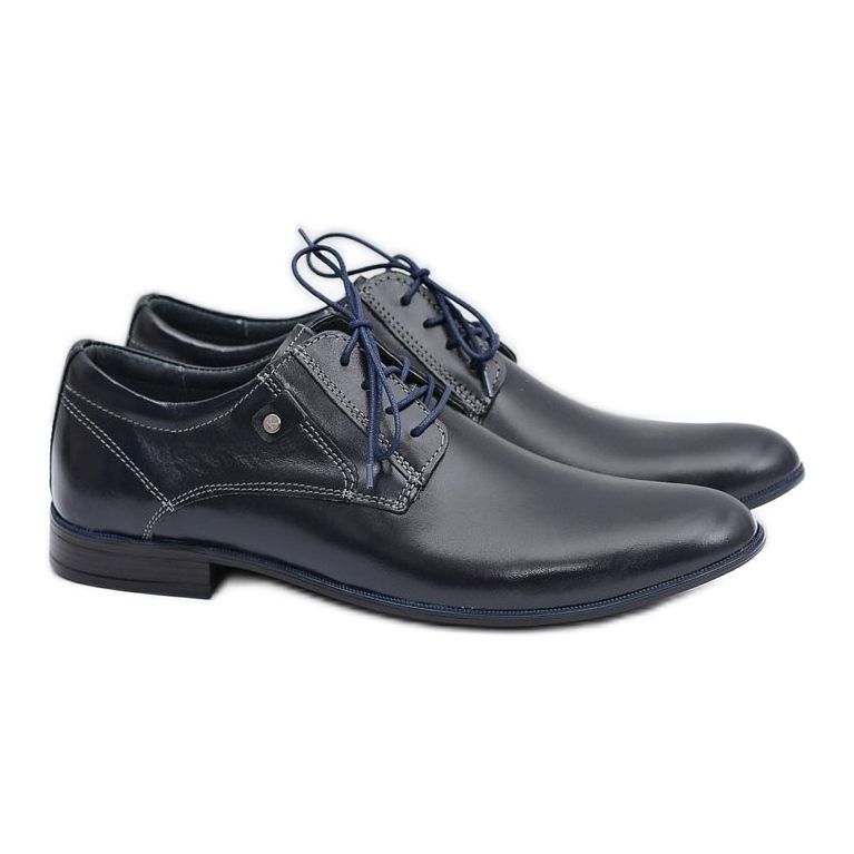 KOMODO Scarpe eleganti in pelle blu navy di Massimiliano 1