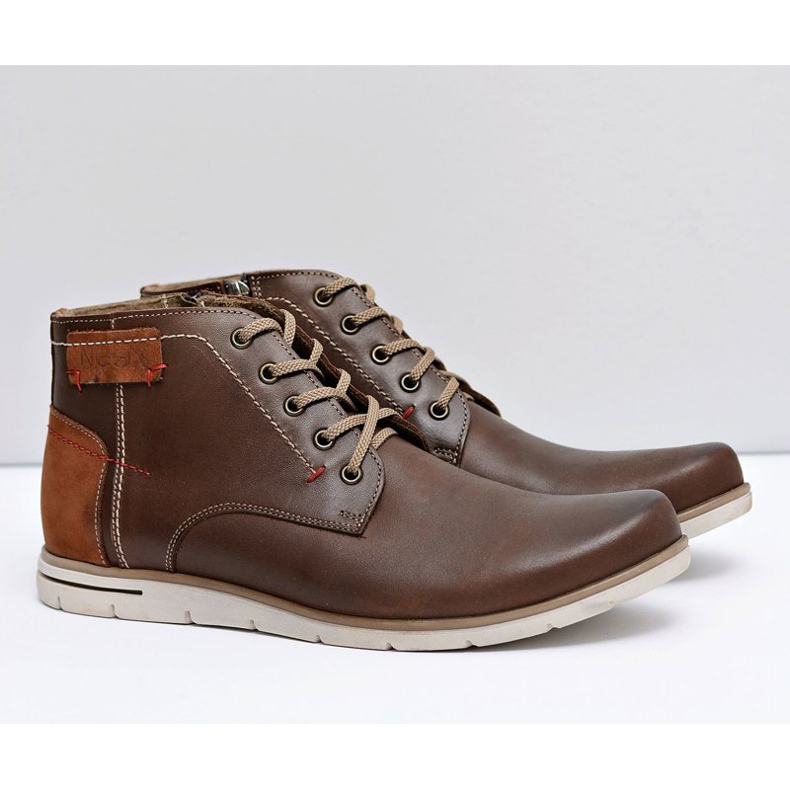 Neex Stivali Caldi da Uomo in Pelle Fresco Brown marrone 1