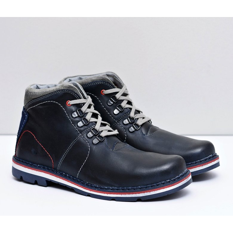 Mario Boschetti Stivali caldi in pelle da uomo Tesla Blue Navy blu navy 1