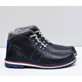 Mario Boschetti Stivali caldi in pelle da uomo Tesla Blue Navy blu navy 2