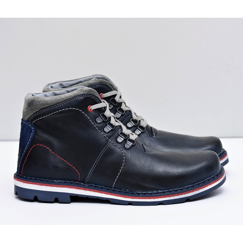 Mario Boschetti Stivali caldi in pelle da uomo Tesla Blue Navy blu navy 2