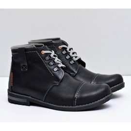 Gino Tuzzi Trapper in pelle da uomo Nero Genoto 1
