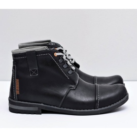 Gino Tuzzi Trapper in pelle da uomo Nero Genoto 2