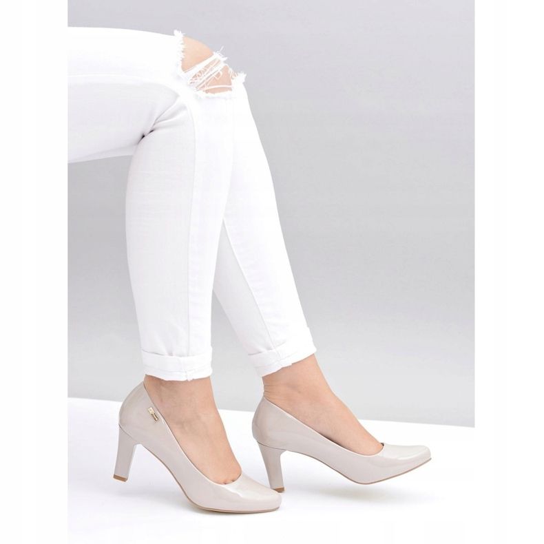 Décolleté da donna Sergio Leone Laccato Grigio Chiaro Orsola 1