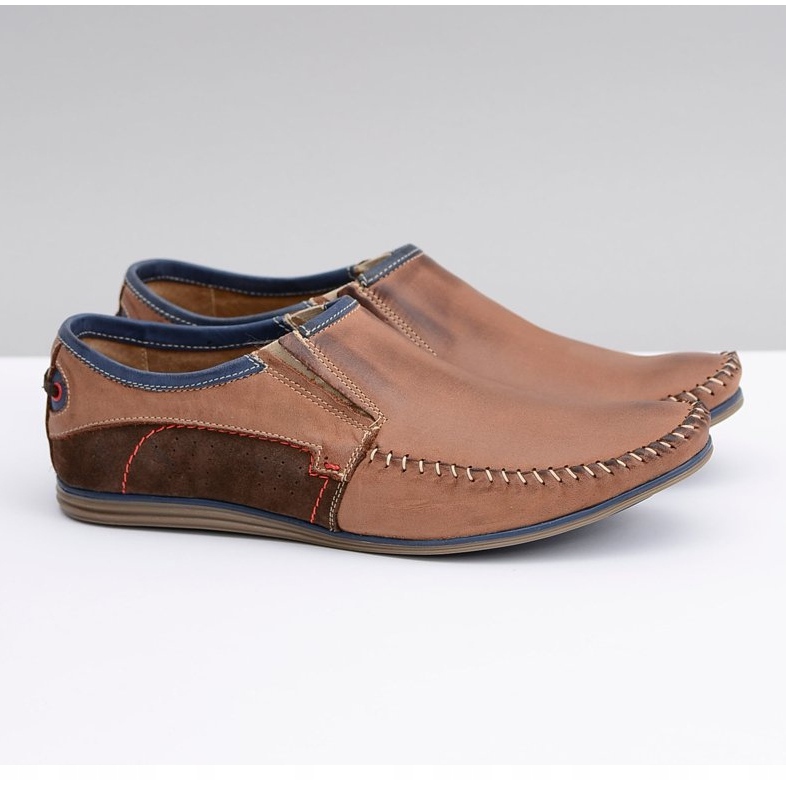 KOMODO Mocassini Slip-on Uomo Polacco Pelle Marrone Teodoro 1
