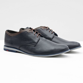 Gejms Scarpe Gianni in pelle blu navy da uomo 1