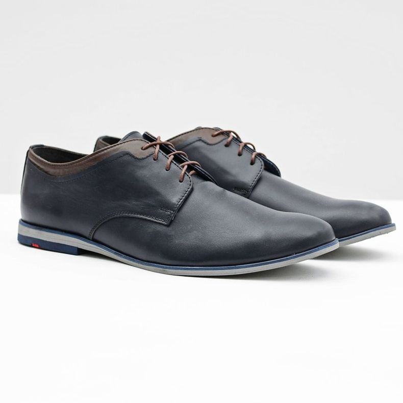 Gejms Scarpe Gianni in pelle blu navy da uomo 1