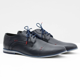 Gejms Scarpe Eleganti da Uomo in Pelle Isacco Navy blu navy 1