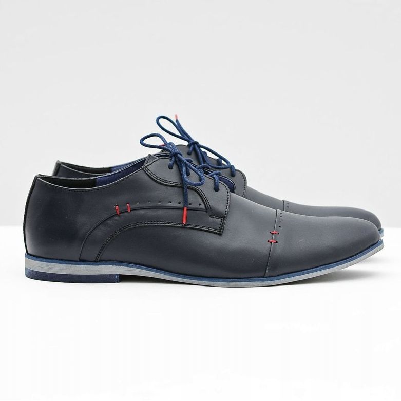 Gejms Scarpe Eleganti da Uomo in Pelle Isacco Navy blu navy 2
