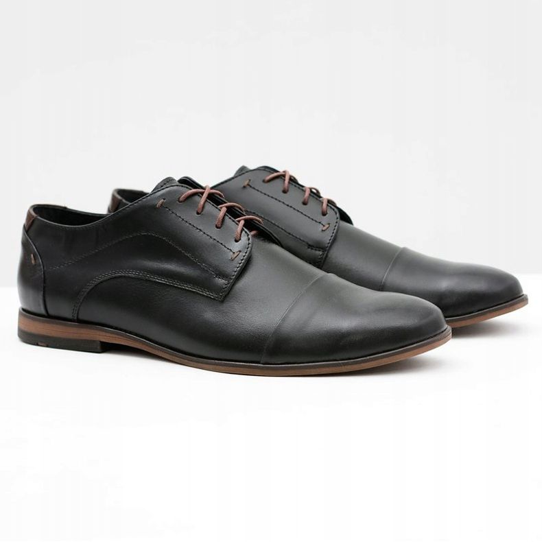 Gejms Scarpe da uomo in pelle nera Livio nero 1