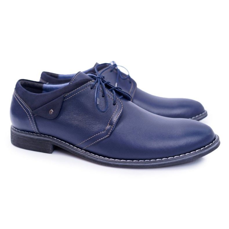 Bednarek Polish Shoes Scarpe Brogue da Uomo Bednarek Elegant Leather Blu Navy Oliviero 1