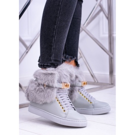 Lu Boo Stivali Grigi con Pelliccia Gisele Naturale grigio 2