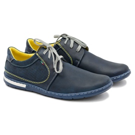 Gino Tuzzi Scarpe Uomo Traforate Blu Navy Vincenzo Pelle 1