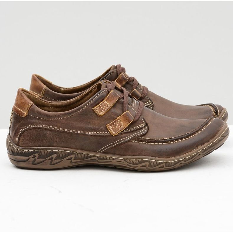 KOMODO Scarpe marroni da uomo in pelle Elton marrone 2