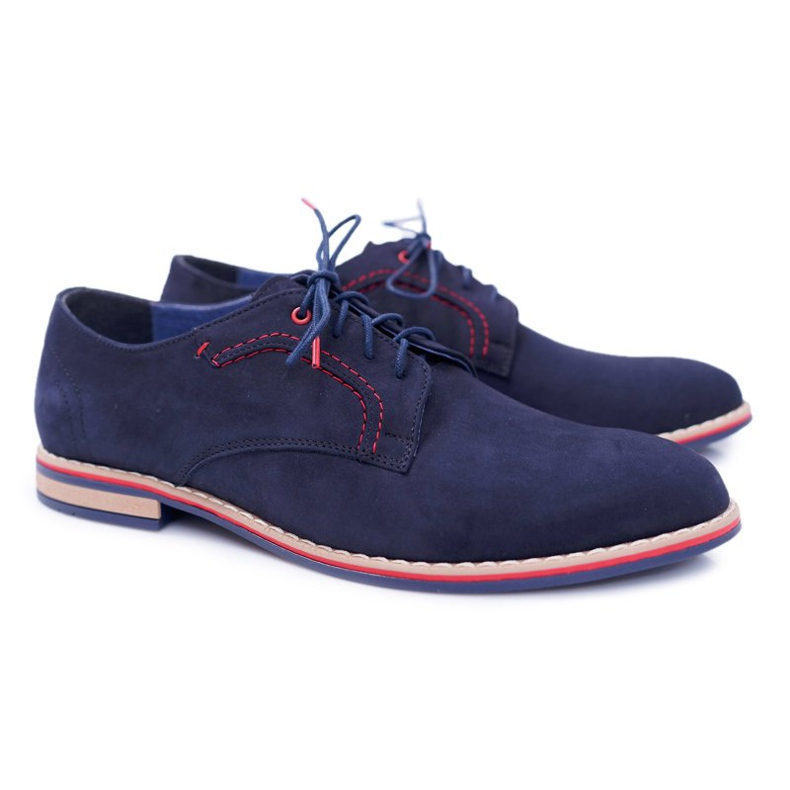 Bednarek Polish Shoes Scarpe Brogue da Uomo Bednarek Elegante Pelle Nabuk Blu Navy Pietro 1