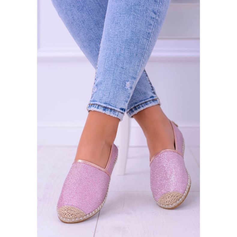 Lu Boo Glitter Espadrillas Donna Rosa Slip On Miravet 1