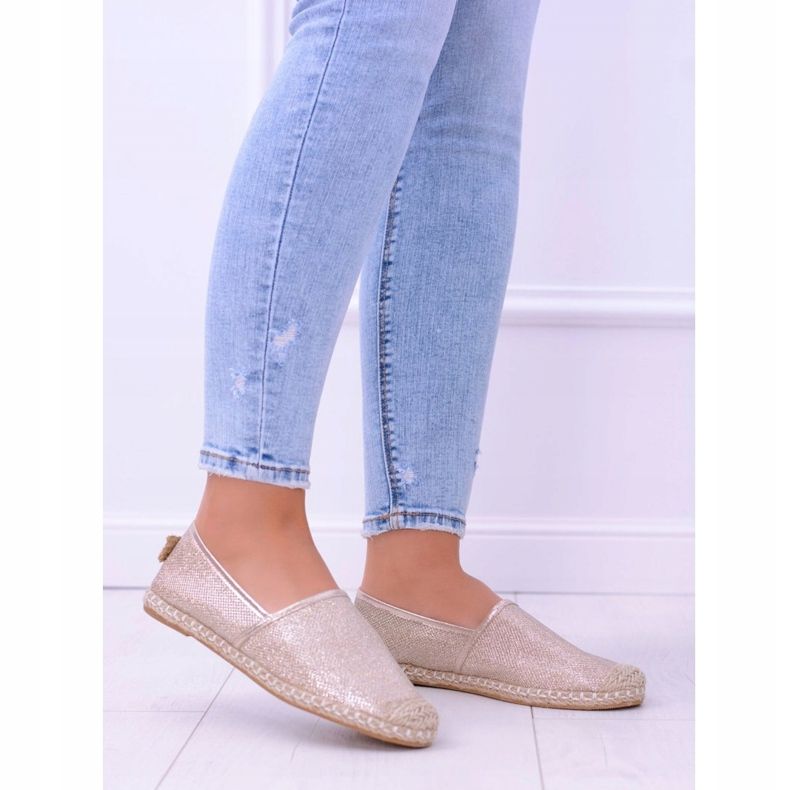 Lu Boo Golden Glitter Espadrillas Slip On da donna Miravet d'oro 2