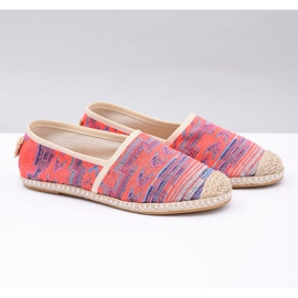 Lu Boo | Espadrillas da donna in lino corallo azteco Bimbi rosa 2
