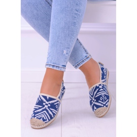 Lu Boo | Espadrillas di lino blu Aztec Bimbi da donna 1