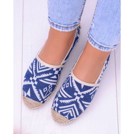 Lu Boo | Espadrillas di lino blu Aztec Bimbi da donna 2