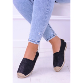 Lu Boo Nero Glitter Espadrillas Slip On da donna Miravet 1