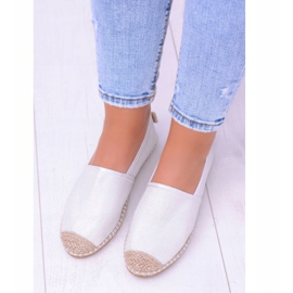 Lu Boo Espadrillas da Donna Bianche Slip On Broccato Miravet bianco 2