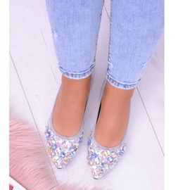 Ballerine argentate Lu Boo su pietre elastiche Even grigio 2