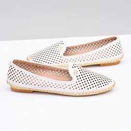 Lu Boo | Ballerine eleganti bianche Lordsy traforate bianca 1