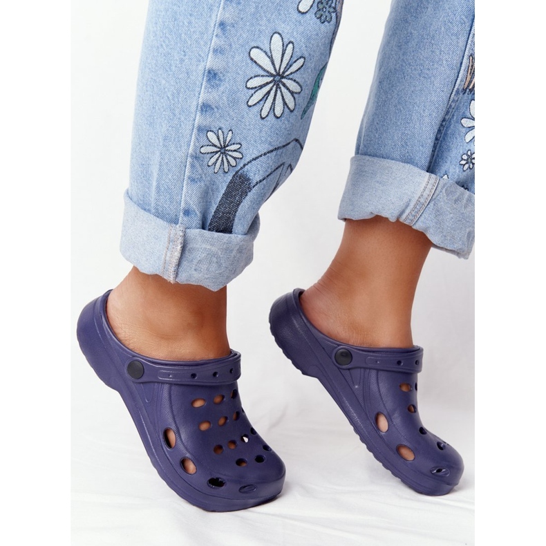 Flameshoes Pantofole in schiuma Eva blu navy da donna 2