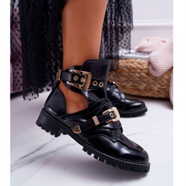 Lu Boo Stivali Laccati Neri Con Ritagli Rock Girl nero 2