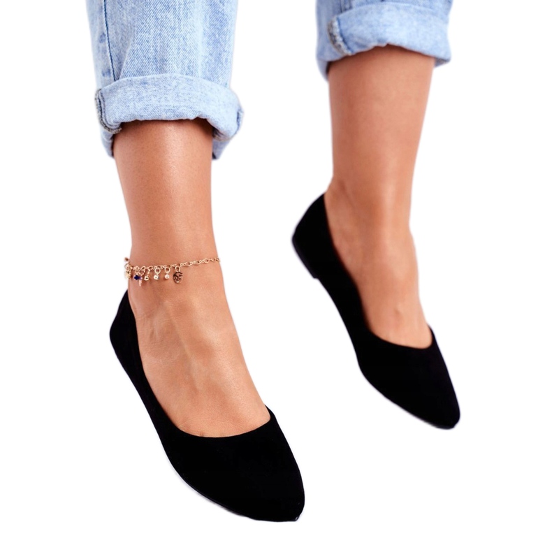 PS1 Ballerine da donna nere in camoscio Bueno nero 1