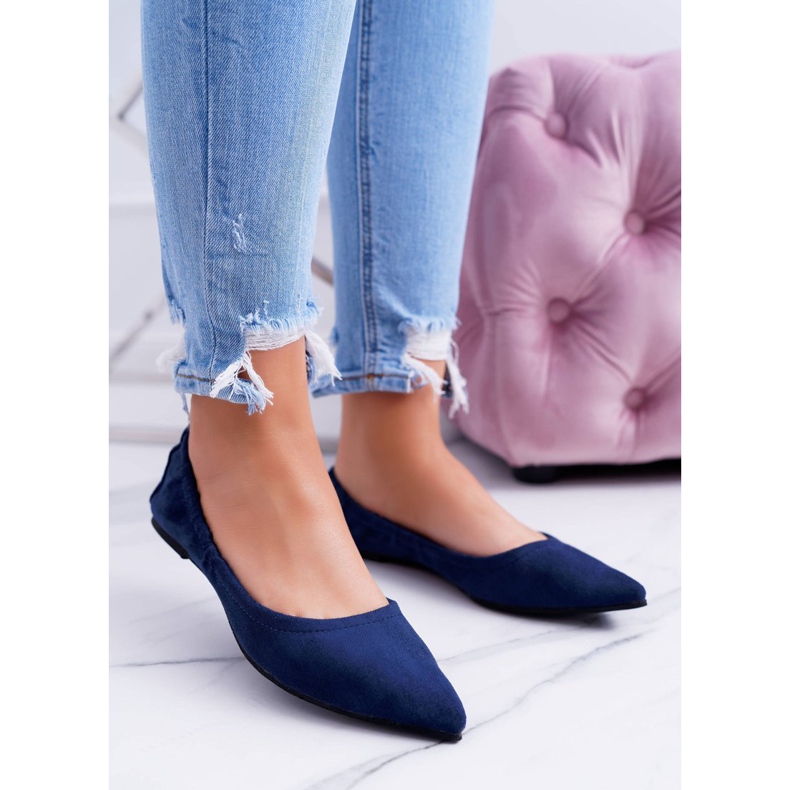 Lu Boo Momenti di ballerine blu navy con fiocco staccabile 1
