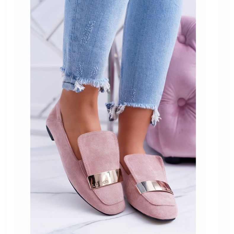 Mocassini da Donna Con Targhetta Golden Lordsy Lu Boo Harlem rosa 2