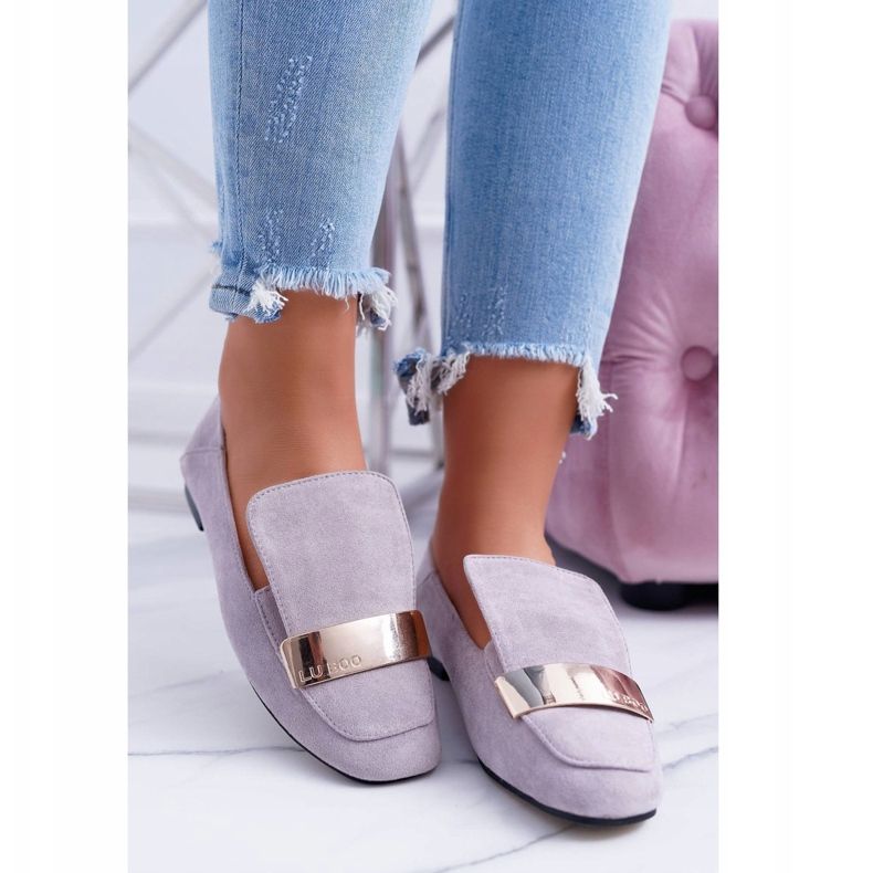 Mocassini Donna Grigi Con Targhetta Dorata Lordsy Lu Boo Harlem grigio 1