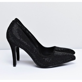 Vices Strass asimmetrici da donna in camoscio nero Santee 2