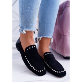 Lu Boo Ballerine nere Lords da donna con strass Planta nero 1