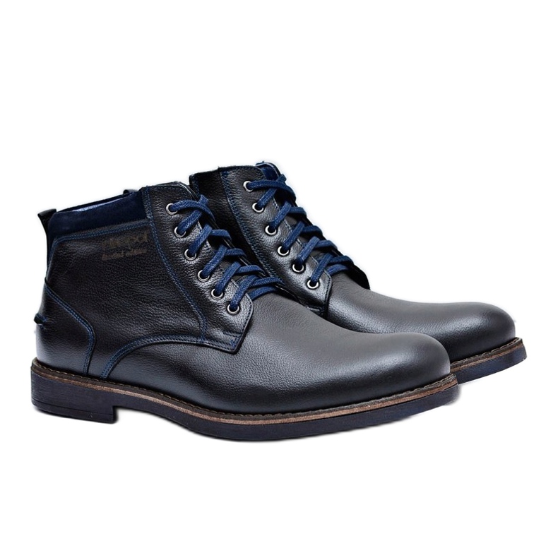 Nikopol Stivali da uomo in pelle Warm Black Shoes Piere nero 1