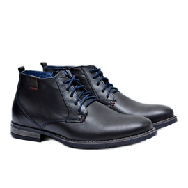 Stivali da uomo in pelle nera Nikopol 672 scarpe nero 1