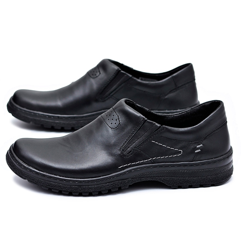 KOMODO Scarpe brogue nere in pelle da uomo Taglie grandi Modest nero 1
