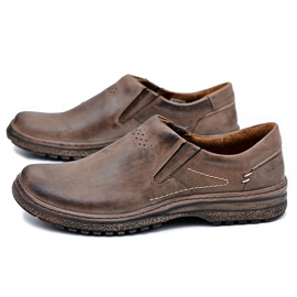 KOMODO Scarpe brogue da uomo in pelle marrone taglia grande Modest 1