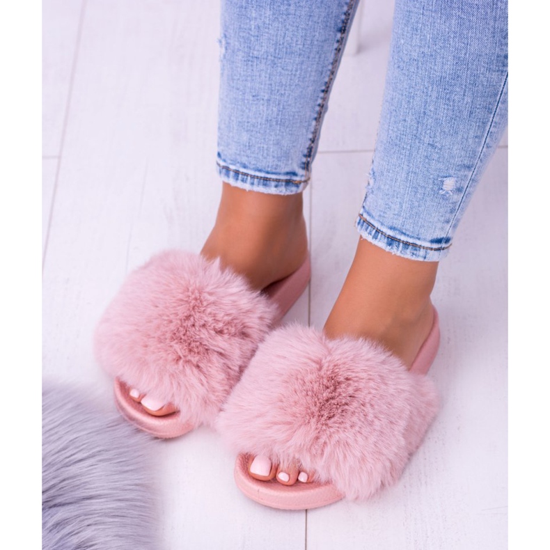 Lu Boo Pantofole Donna Con Pelliccia Rosa Pelliccia Xxl 2
