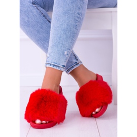 Lu Boo Pantofole Da Donna Rosse Con Pelliccia Xxl rosso 1