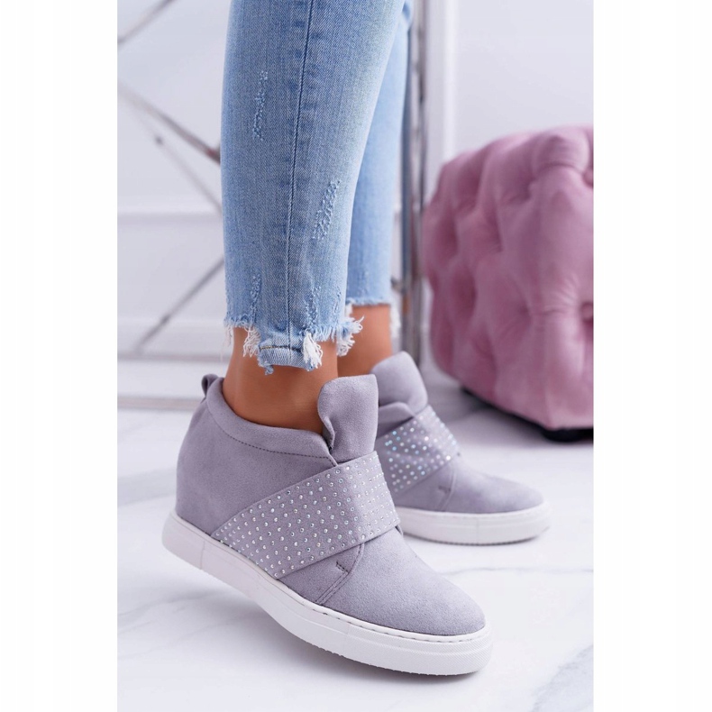 Sneakers Donna Grigie Lu Boo Paillettes Rosa Zucchero grigio 1