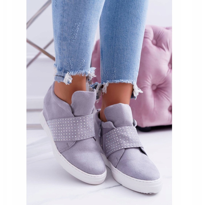 Sneakers Donna Grigie Lu Boo Paillettes Rosa Zucchero grigio 2