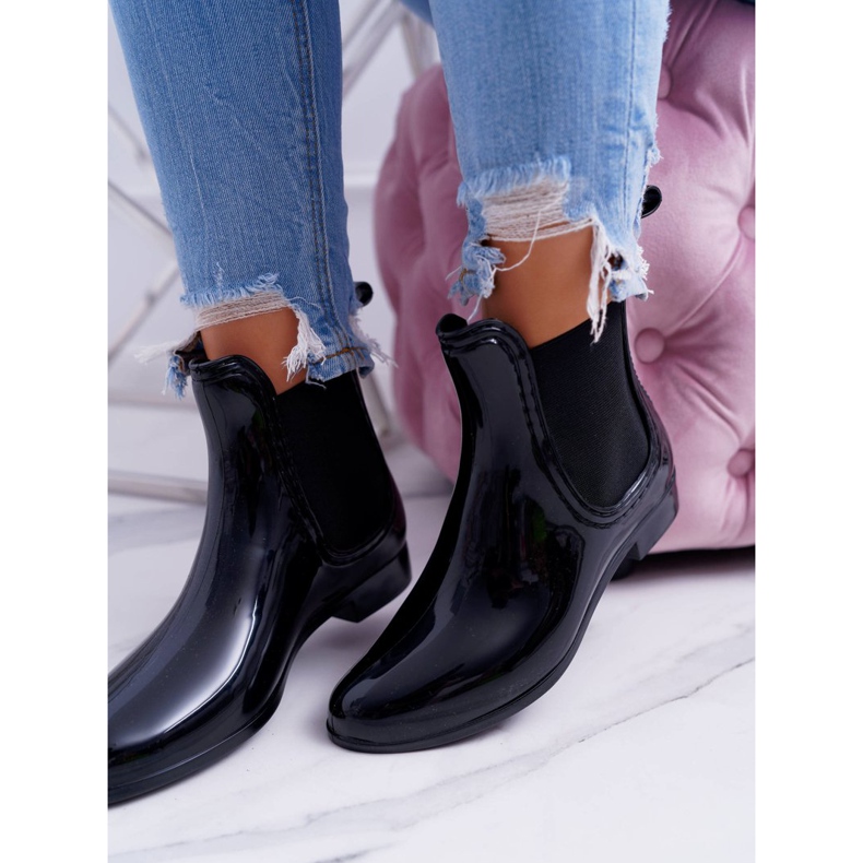 Galosce da donna laccate nere slip-on nero 2