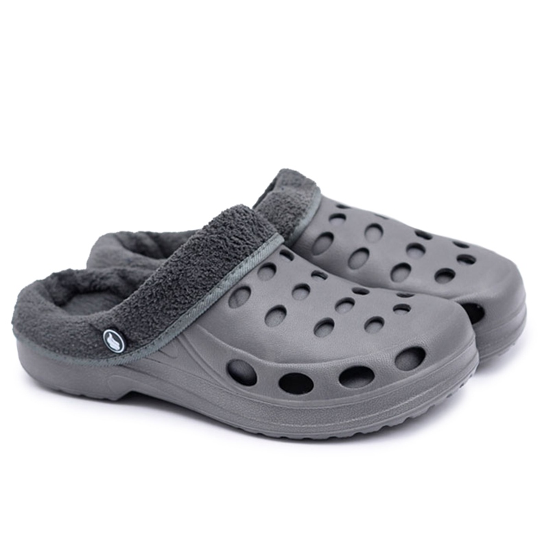 Flameshoes Pantofole da uomo Sandali caldi Grigio Kroksy Eva 1