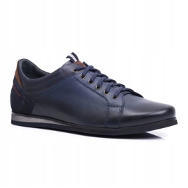 Scarpe sportive da uomo in pelle blu navy Nikopol Achilles 1