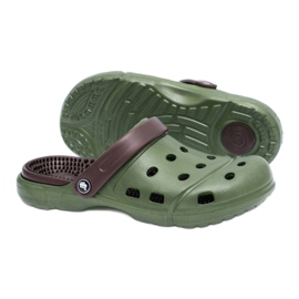 Flameshoes Pantofole da giardino da uomo Kroks Eva Green marrone verde 1